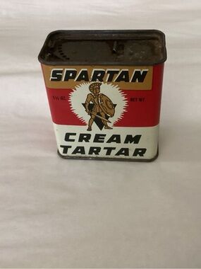 Vtg. SPARTAN Cream of Tarter early 1950s Spice tin early 1950s.